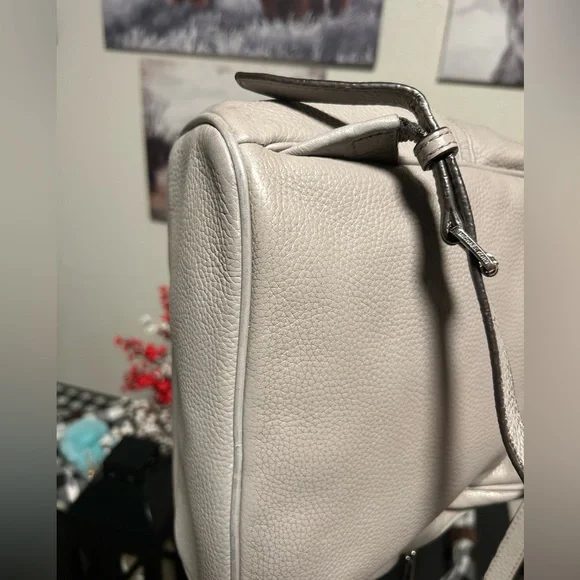 MICHAEL KORS Abbey Medium Grey Studded Pebbled Leather Backpack - Picture 8 of 16